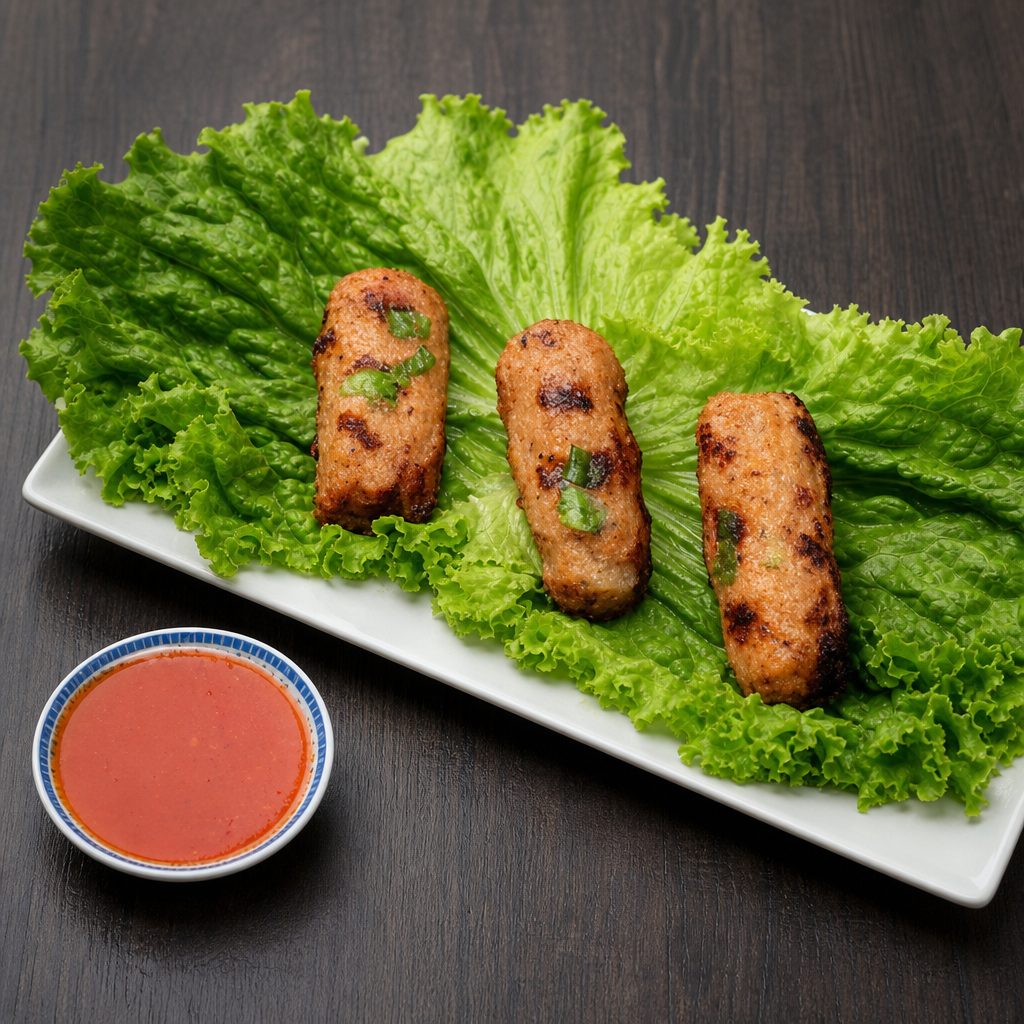 Ws4. Rice Paper Wrapped With Shrimp Paste On.
