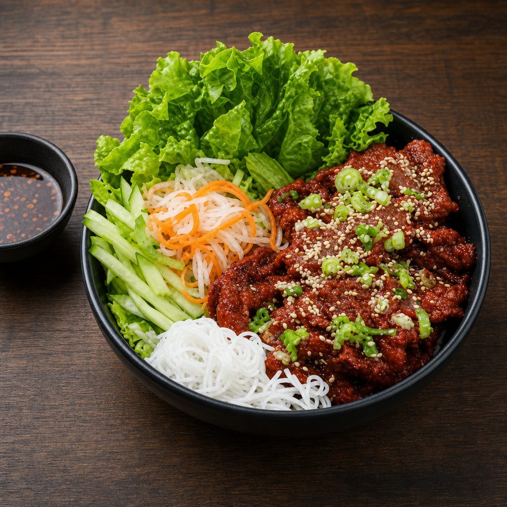 Vr8. Vermicelli W/ Spicy Grilled Satay Beef.